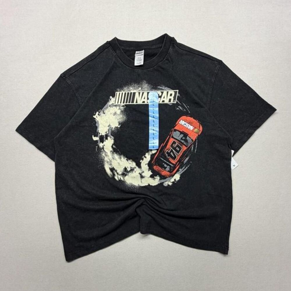 Nascar Men's Black and Grey T-shirt